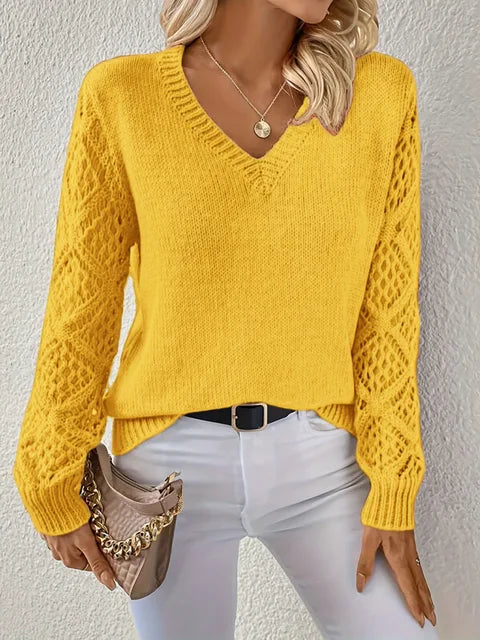 Stilla | Solid V-Hals Strik Sweater