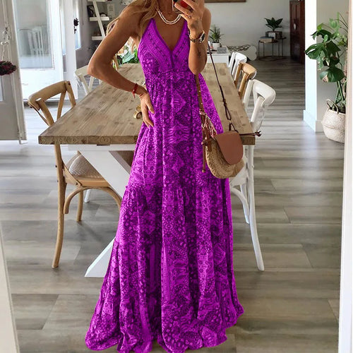 Stilla | Maxi Kjole Med Boho Print