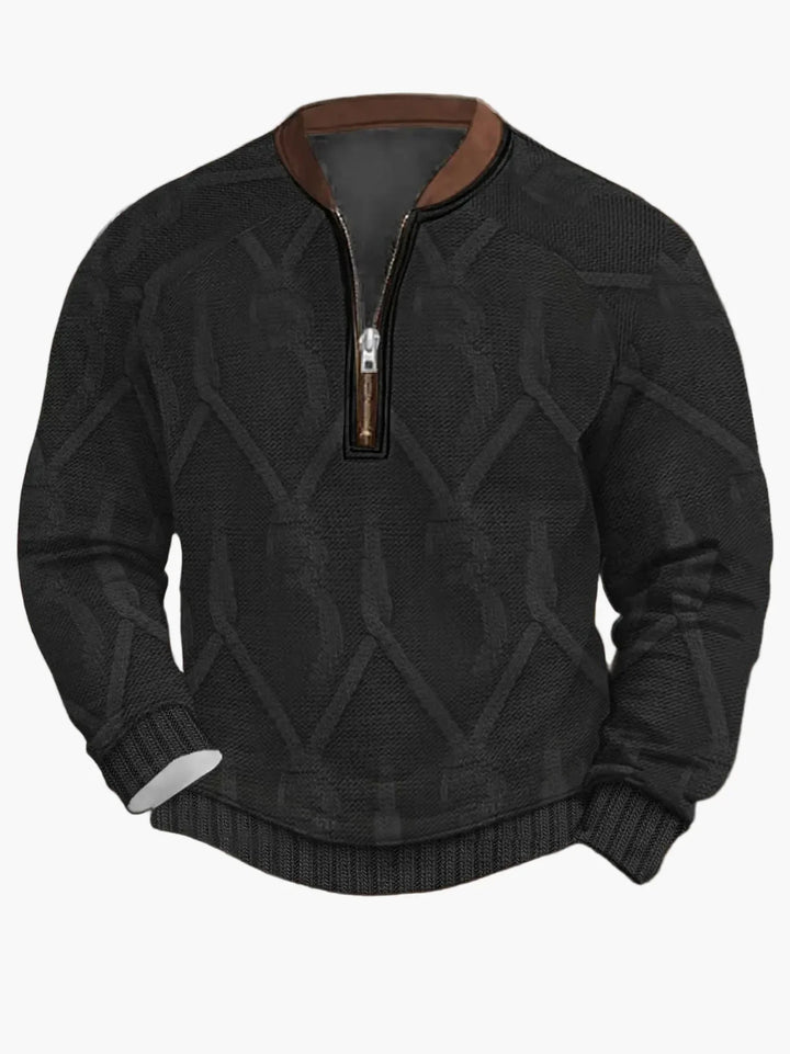 Stilla | Strikpullover med Lynlås - Moderne Fritidslook til Efterår og Forår