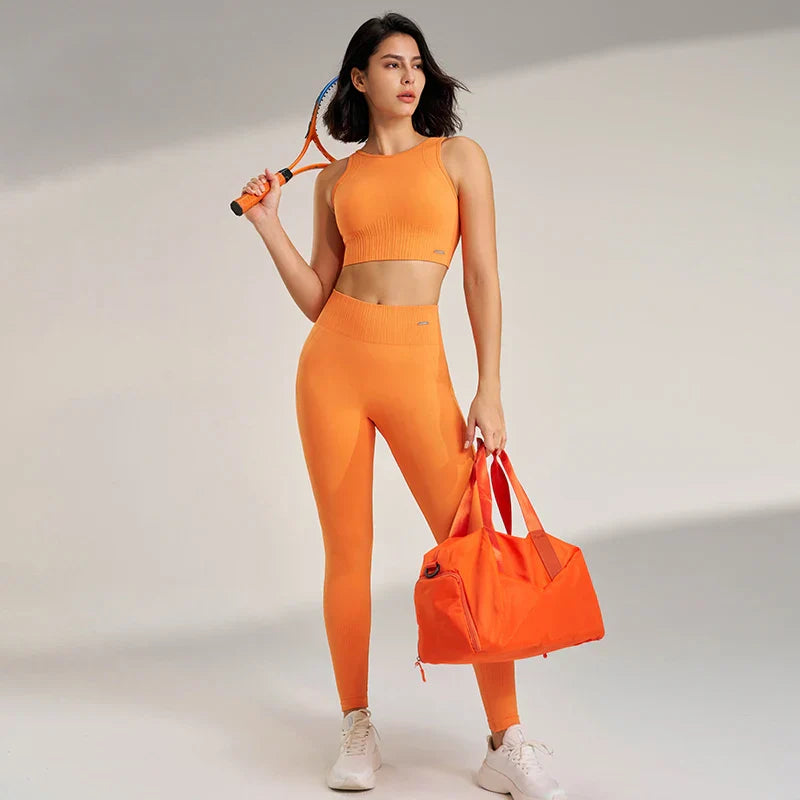 Skovae | Sømløse yoga sæt - Højtaljede leggings & top to-delt fitness outfit