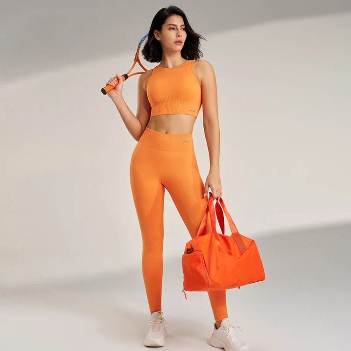 Skovae | Sømløse yoga sæt - Højtaljede leggings & top to-delt fitness outfit