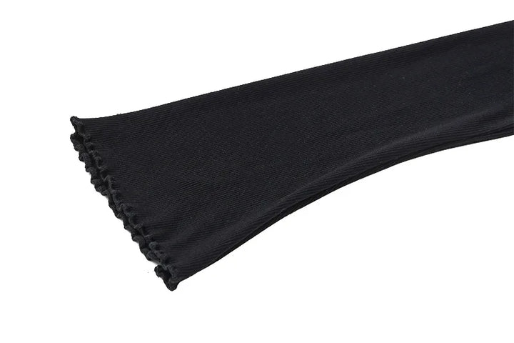 Stilla | Off Shoulder Strikket Sort Kjole