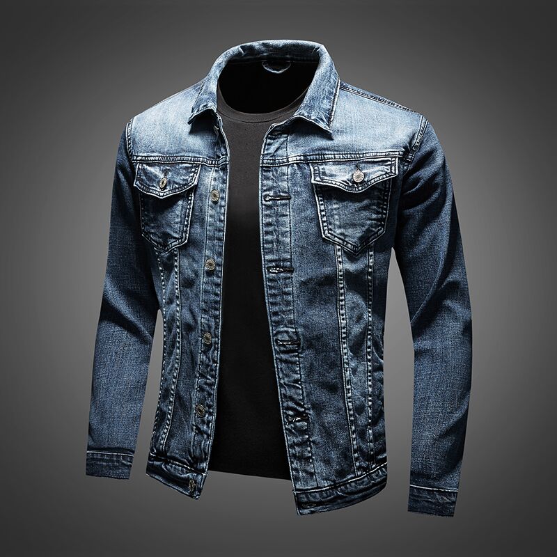 Stilla | Slim Fit Motorcykelstil Jeansjakke til Herrer