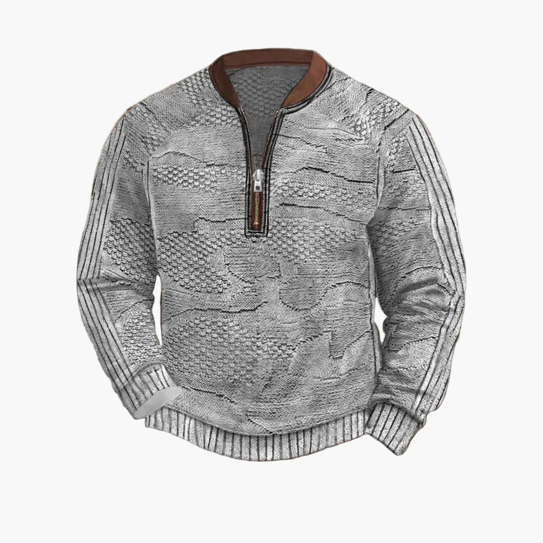 Stilla | Strikpullover med Lynlås - Moderne Fritidslook til Efterår og Forår