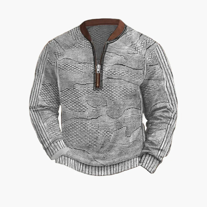 Stilla | Strikpullover med Lynlås - Moderne Fritidslook til Efterår og Forår