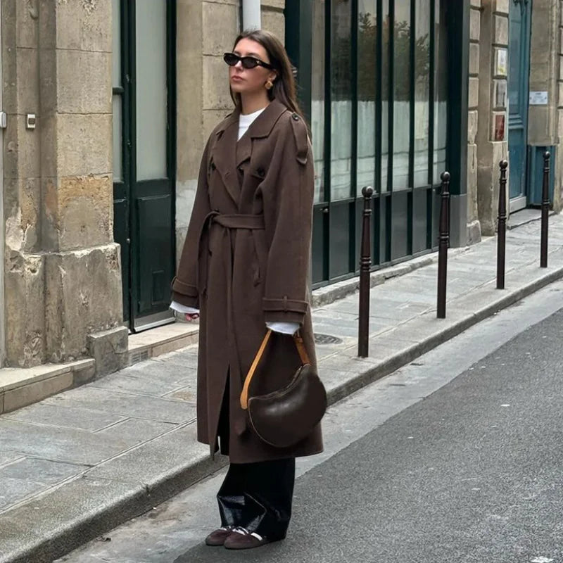 Stilla | Uldet Mid-Length/Kort Trenchcoat