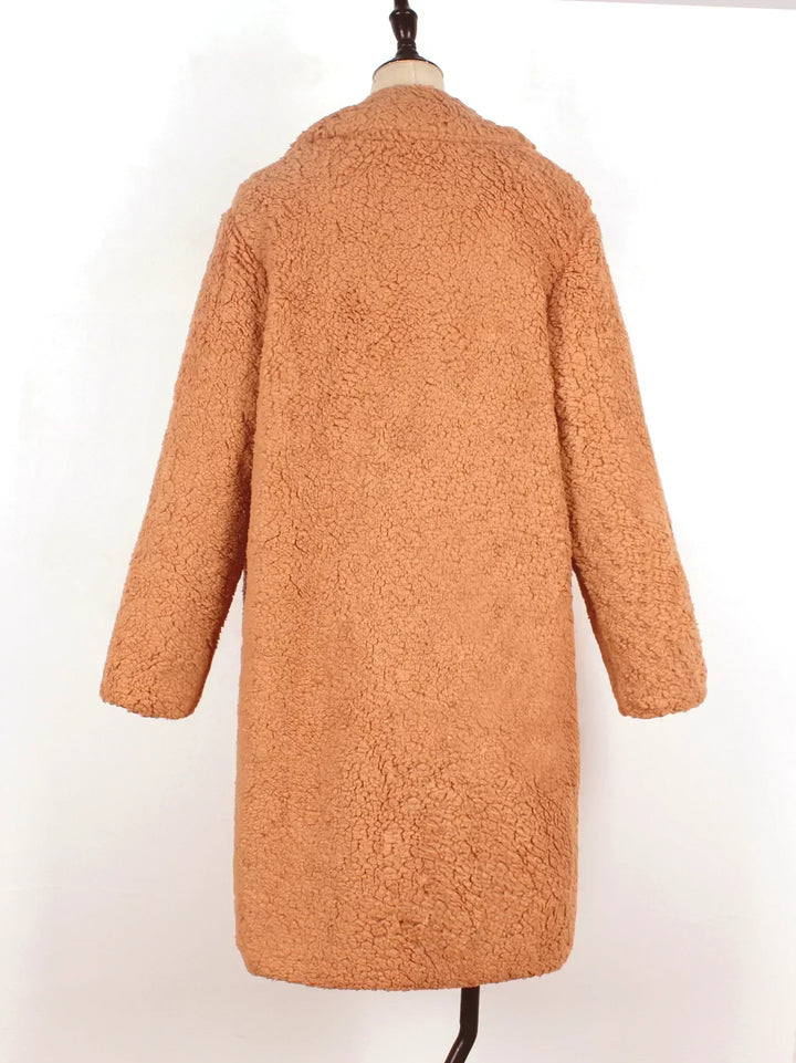 Stilla | Teddy Frakke Blød og Varm Oversized Snit Åben Foran Lange Ærmer