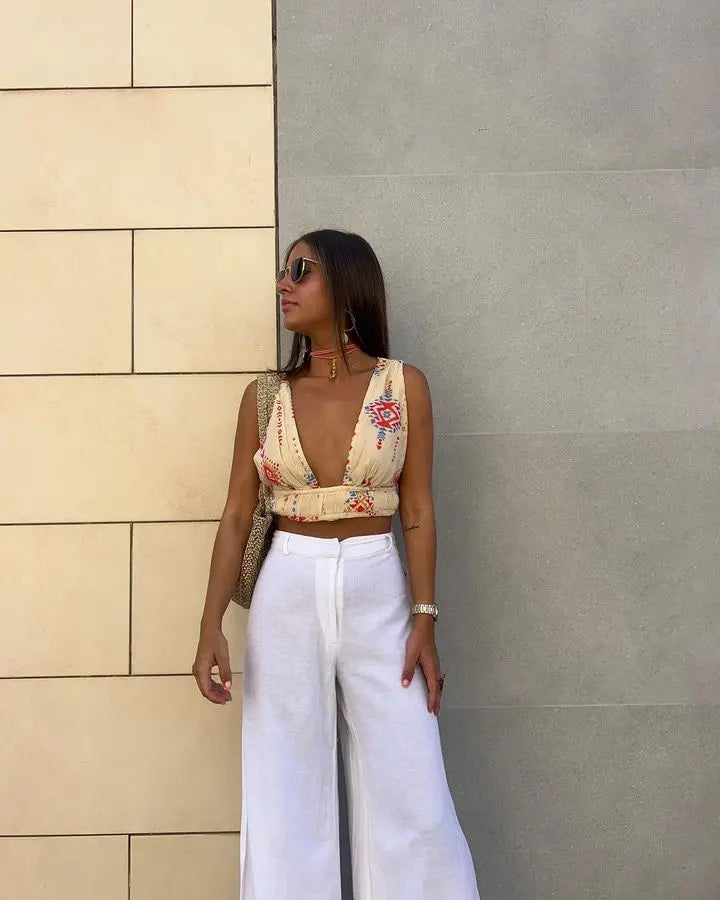 Stilla | Tryk Crop Top