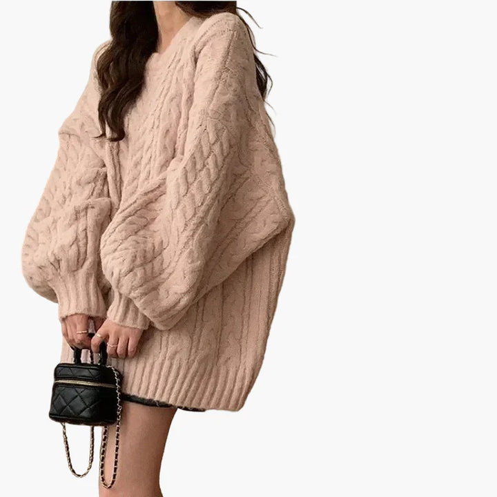 Stilla | Oversize Strikpullover I Løst Koreansk Stil - Behagelig Hverdagslook