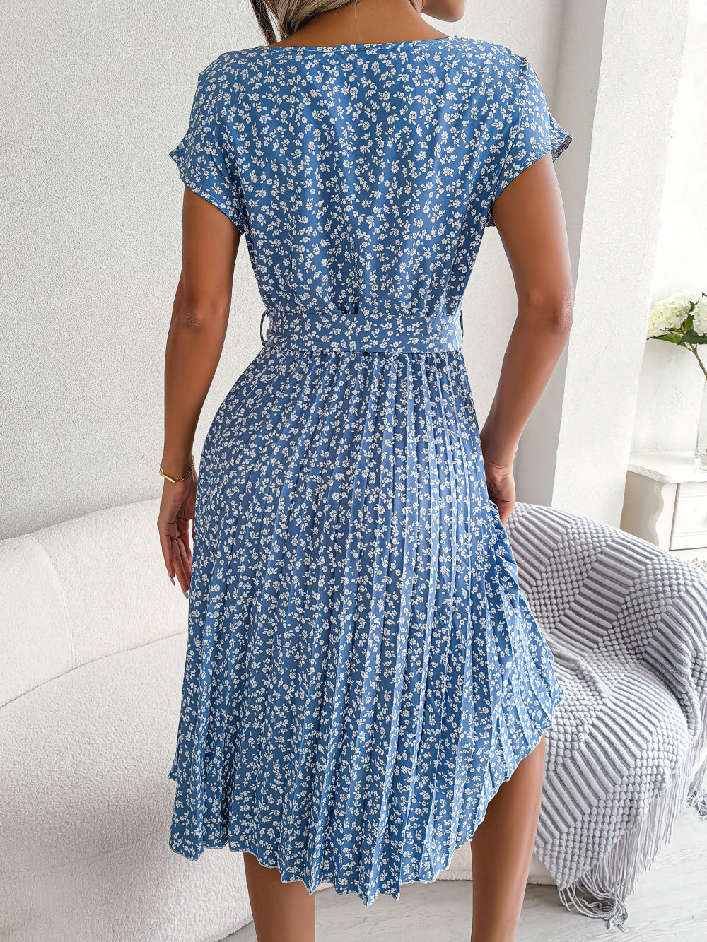 Stilla | Blomstret Plisseret Kjole