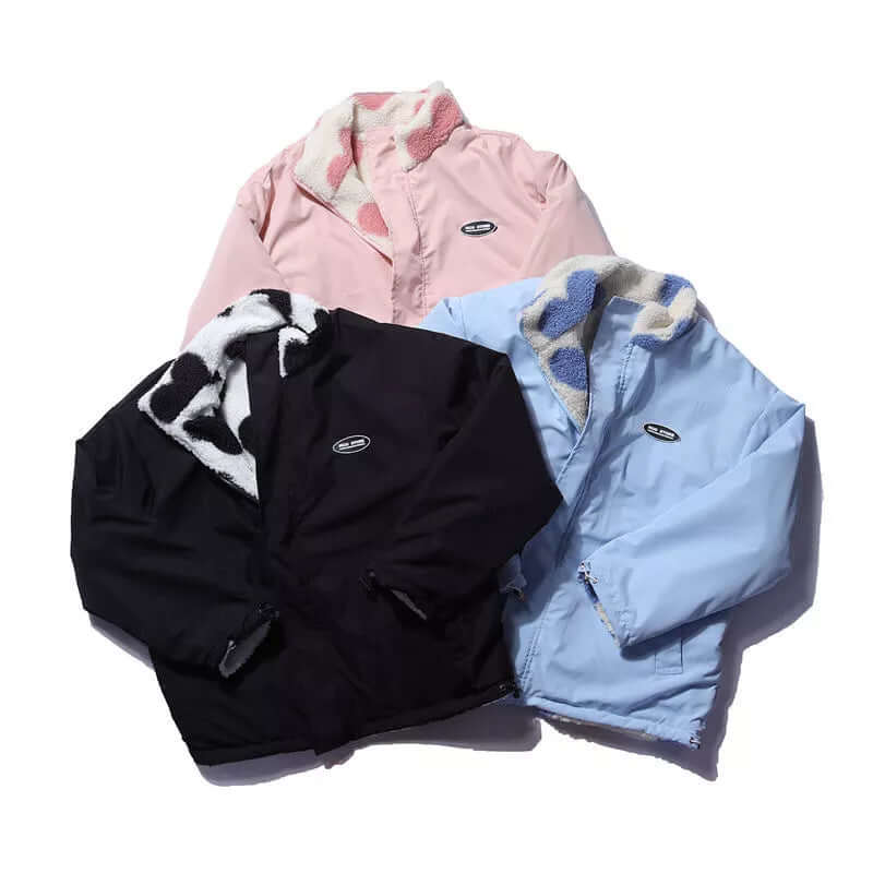 Stilla | Vendbar hjerte-tryk frakke med blødt fleece-for