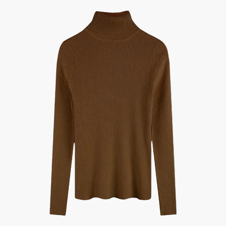 Stilla | Rullekravepullover Ribbet Basis Langærmet - Alsidig Efterårs & Vinter Look