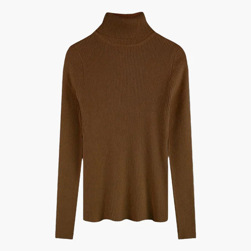Stilla | Rullekravepullover Ribbet Basis Langærmet - Alsidig Efterårs & Vinter Look