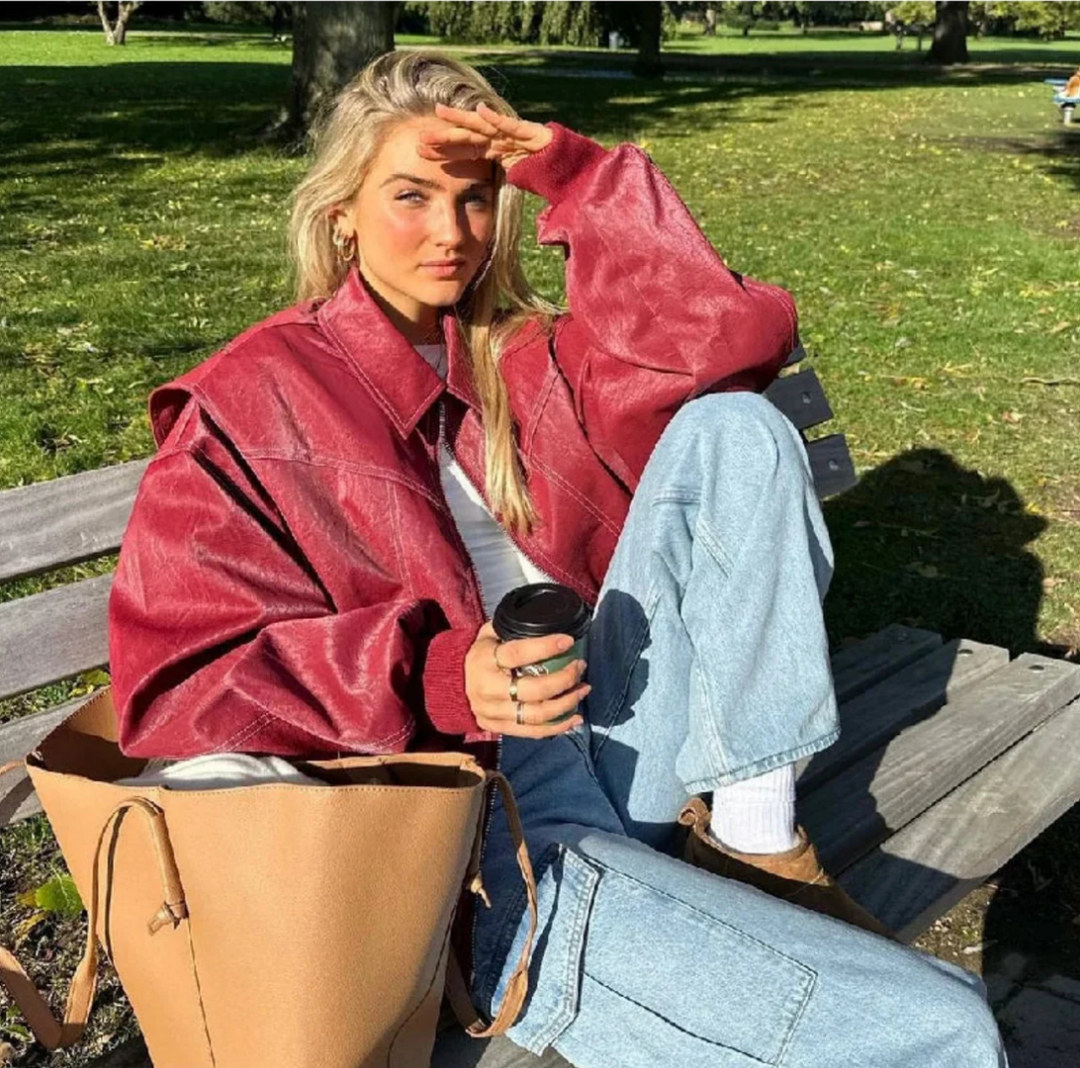 Stilla | Oversize Rød Jakke