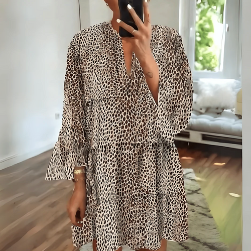 Stilla | Kjole med Leopardprint