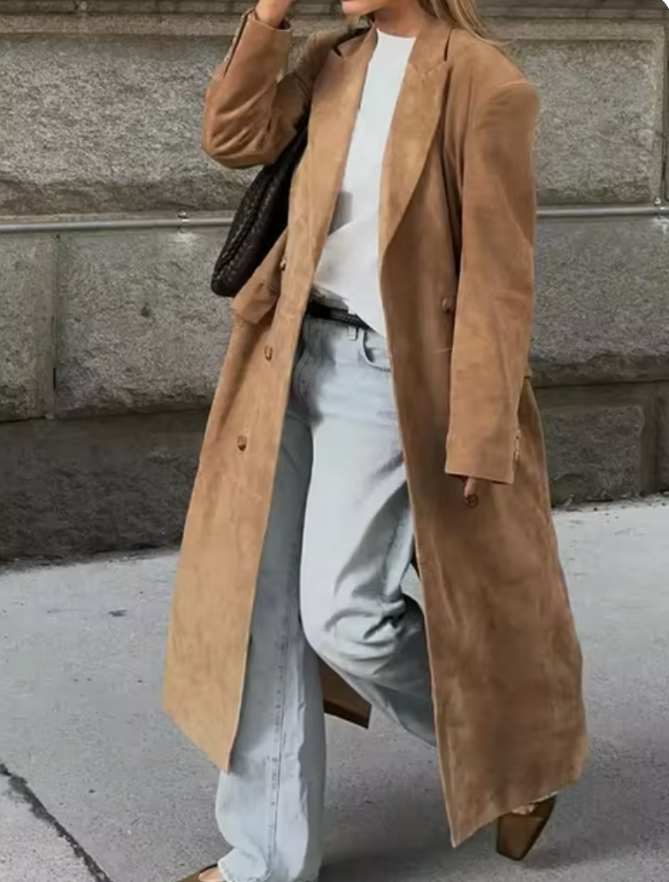 Stilla | Lang Suede jakke til elegante looks