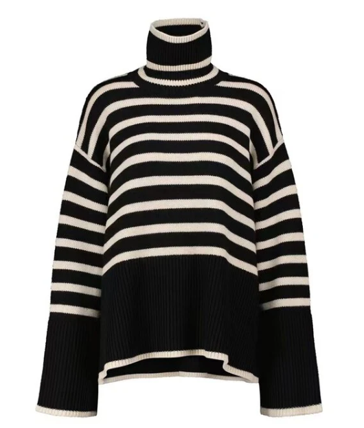 Stilla | Dame Stribet Rullekravepullover