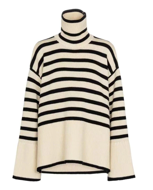 Stilla | Dame Stribet Rullekravepullover
