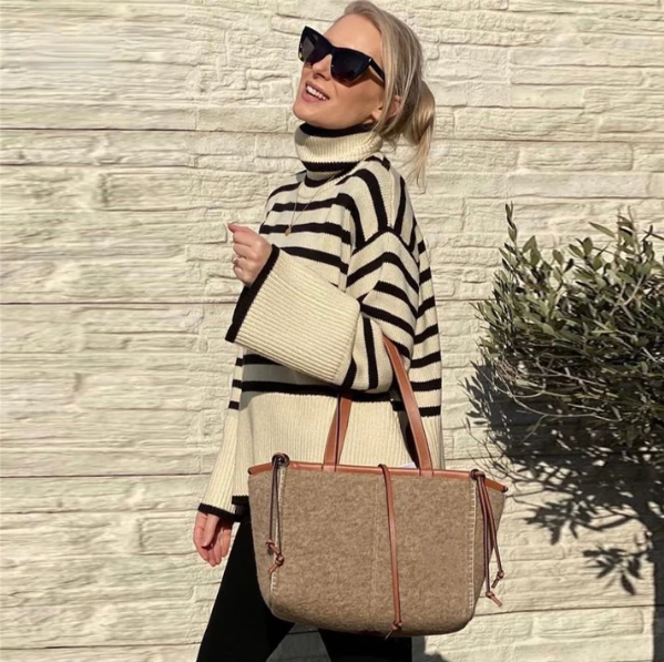 Stilla | Dame Stribet Rullekravepullover