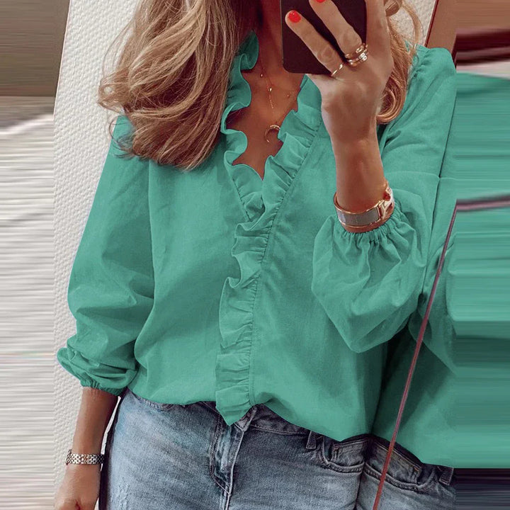 Stilla | Damebluse med flæser