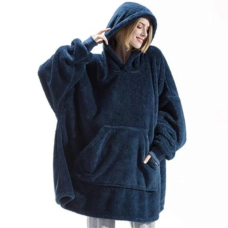 Stilla | Overdimensioneret flannel tæppe hoodie til mænd & kvinder