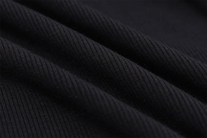 Stilla | Off Shoulder Strikket Sort Kjole