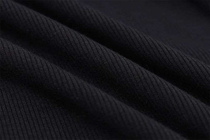 Stilla | Off Shoulder Strikket Sort Kjole
