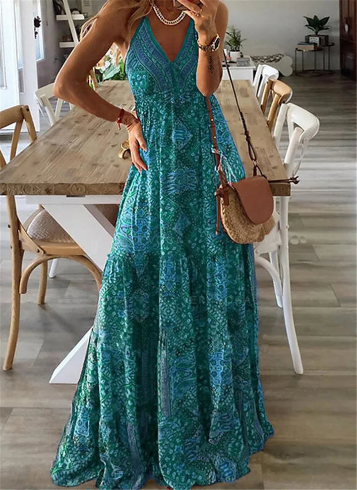 Stilla | Maxi Kjole Med Boho Print
