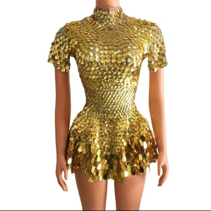Stilla | Glitrende Pailletter Havfrue Leotard Mikro Kjole