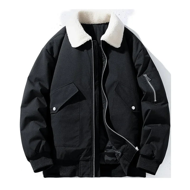 Stilla | Vinter Bomberjakke med Modest Lamb Pels Krave - Casual Stil til Kolde Dage
