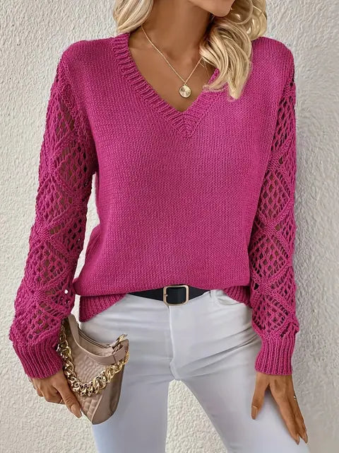 Stilla | Solid V-Hals Strik Sweater