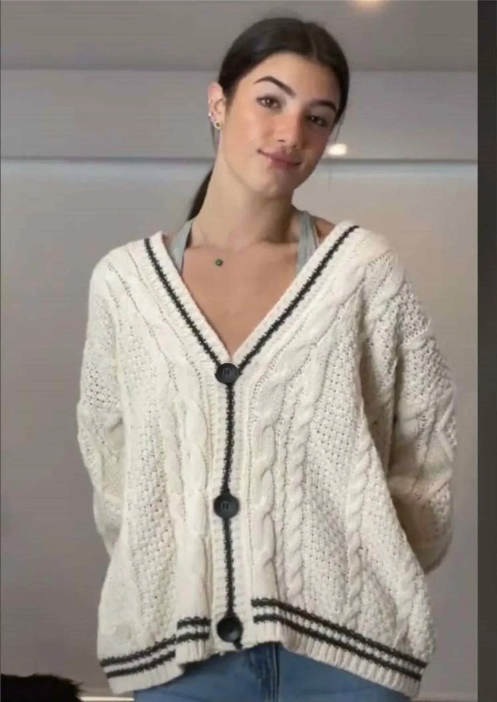 Stilla | Elegant cardigan med vintage stjerner mønster