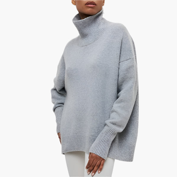 Stilla | Strik med Rullekrave og Voluminøse Ærmer - Elegant Stil til Hverdag og Kontor