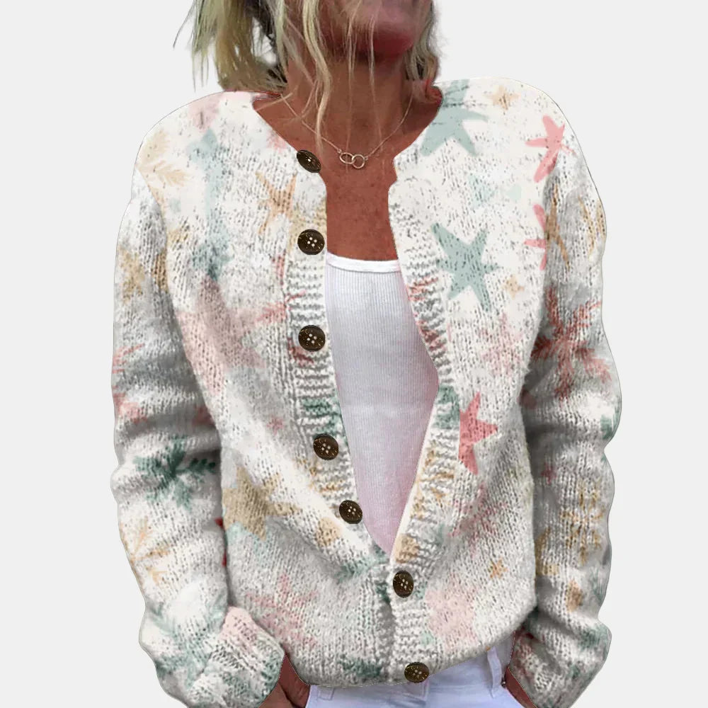 Stilla | Pastel Stjernesnegl-Print Cardigan
