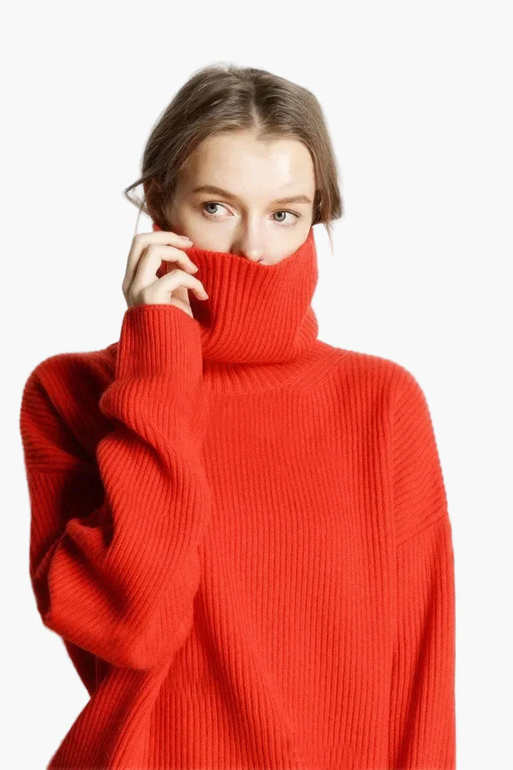 Stilla | Rullekrave Sweater Oversized Stil til Fritid og Kontor