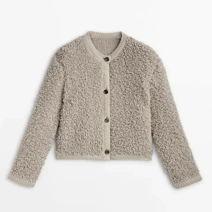 Stilla | Teddy Frakke Oversized Fit Blødt Pels-Look Knaplukning Uden Krave