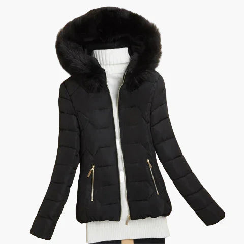 Stilla | Vinter Steppjakke med Hætte Og Stor Krave - Elegant By-Style til Kolde Dage