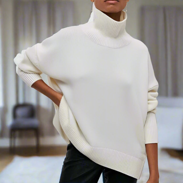 Stilla | Størrelse oversize rullekrave sweater ribkant rullekrave sweater