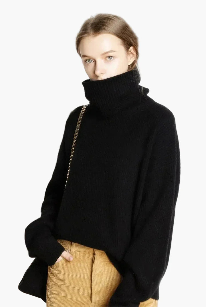 Stilla | Rullekrave Sweater Oversized Stil til Fritid og Kontor