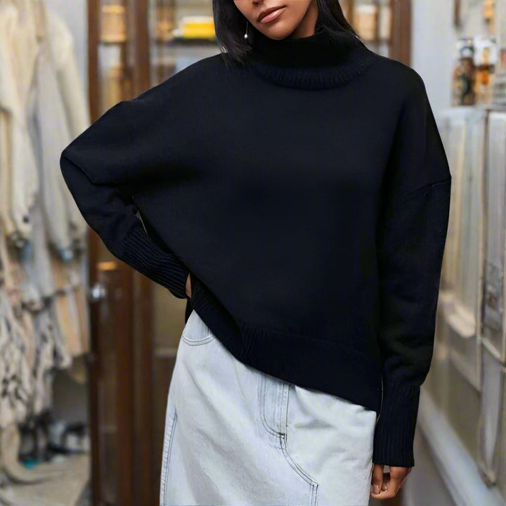 Stilla | Størrelse oversize rullekrave sweater ribkant rullekrave sweater