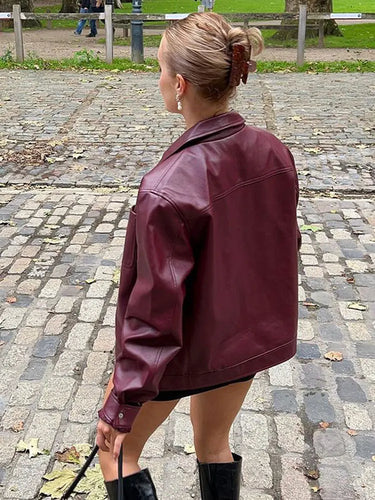 Stilla | Dameoversize læderjakke