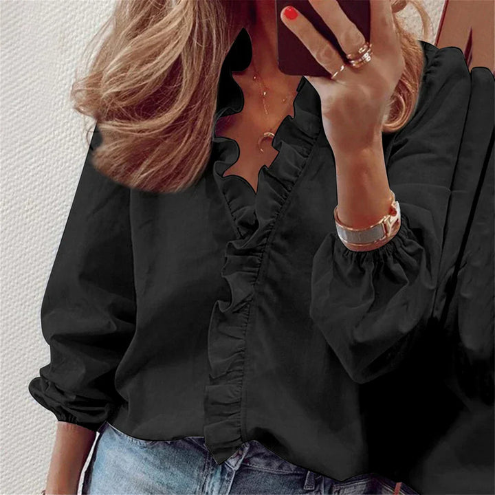 Stilla | Damebluse med flæser