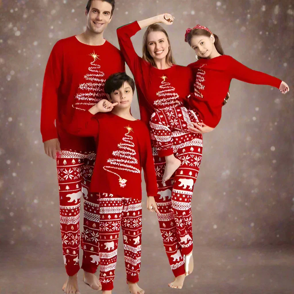 Stilla | Julefamilier matchende pyjamas sæt Rød