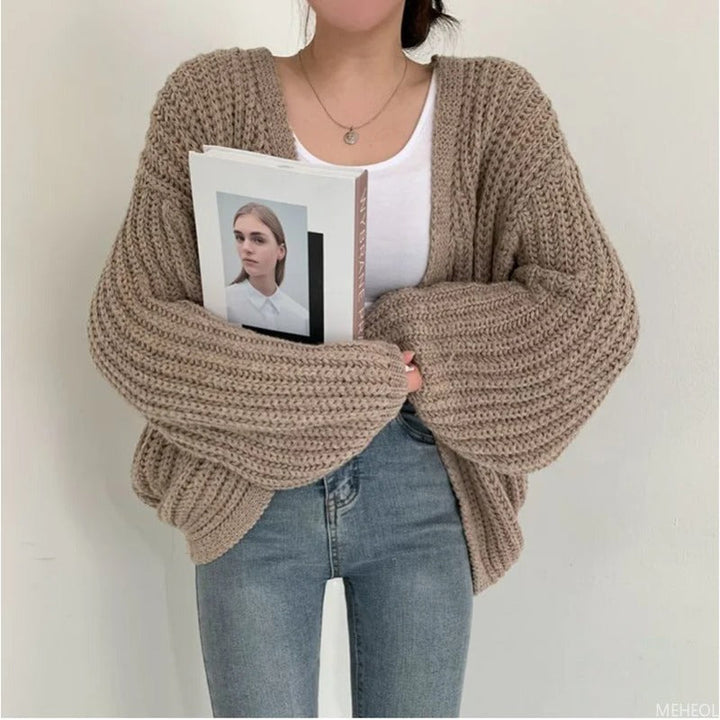 Stilla | Løs strik-cardigan med oversized ærmer