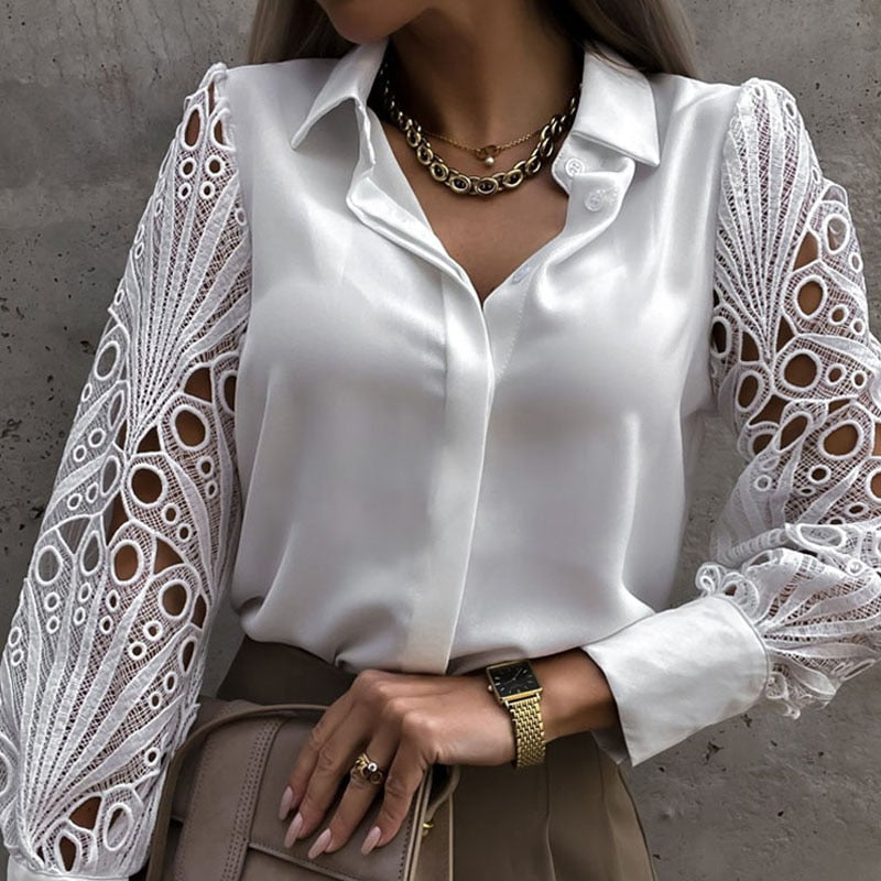 Stilla | Bluse med blonde til damer