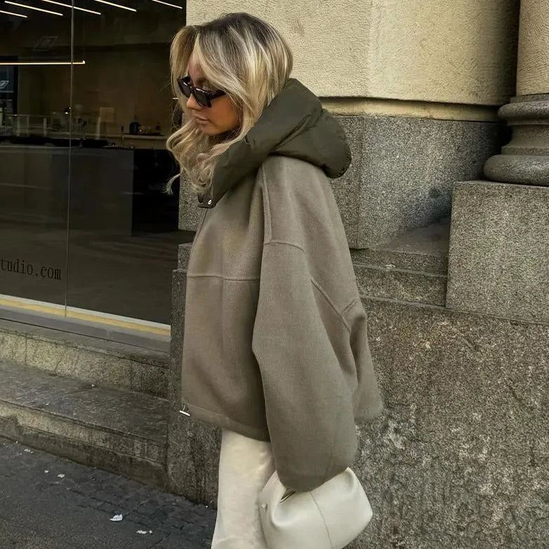 Stilla | Kvinde Casual Og Løs Jakke Med Hætte
