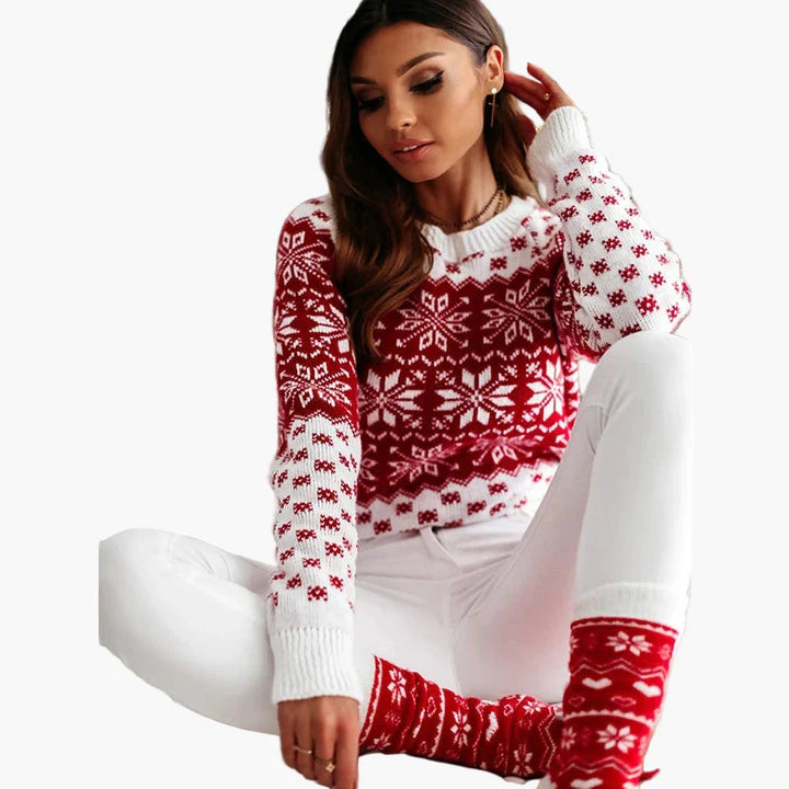Stilla | Vinter Pullover Skandinavisk Mønster - Fashonabel Jule- og Fritids-Strikpullover