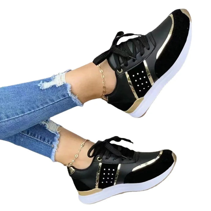 Stilla | Dame Sneakers med Metalliske Detaljer
