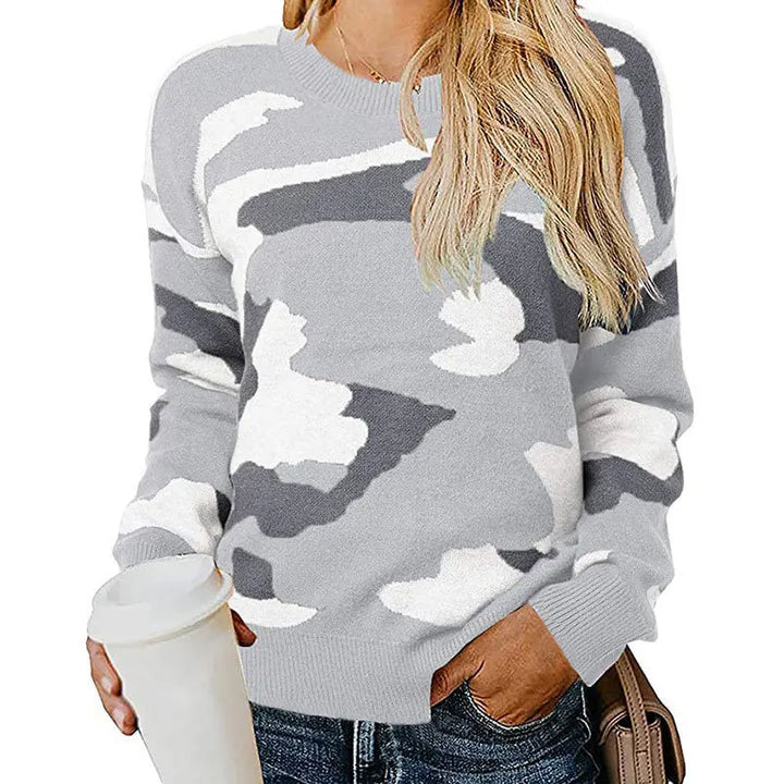 Stilla | Pullover med leopard-camo-mønster