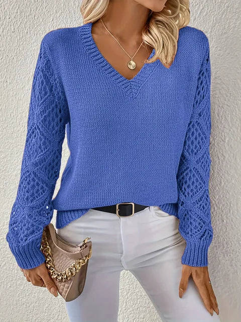 Stilla | Solid V-Hals Strik Sweater